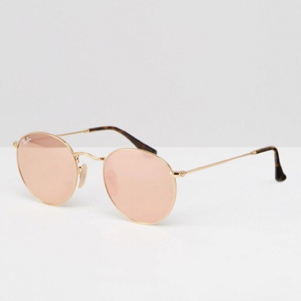 Ray-Ban Round Metal Flat Sunglasses
